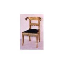 Wooden Chair with Brass Metal Work