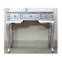 Wooden White Metal  Consol E  Table