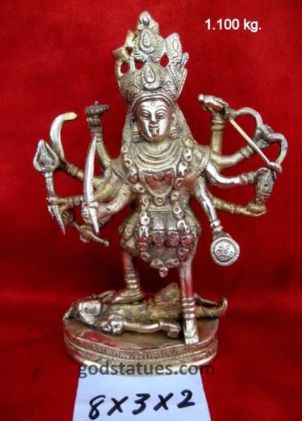 Brass Kali Mata Statue (8 Inch)