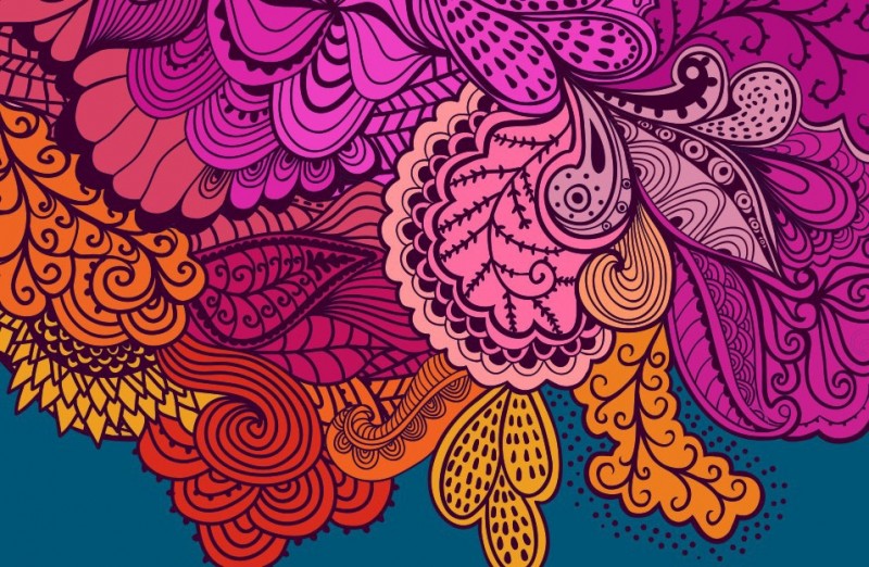 Abstract Elements Pvc Wallpaper