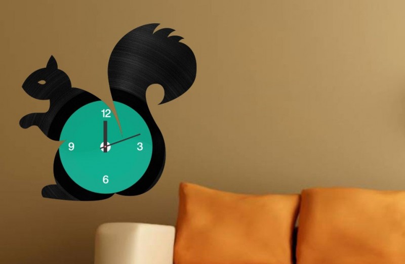 Squirrel Shape PVC Wall Clock
