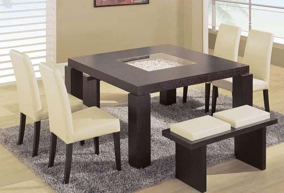 Contemporary Dining Table with Bench