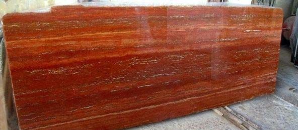 Red Traventino Marble Slab