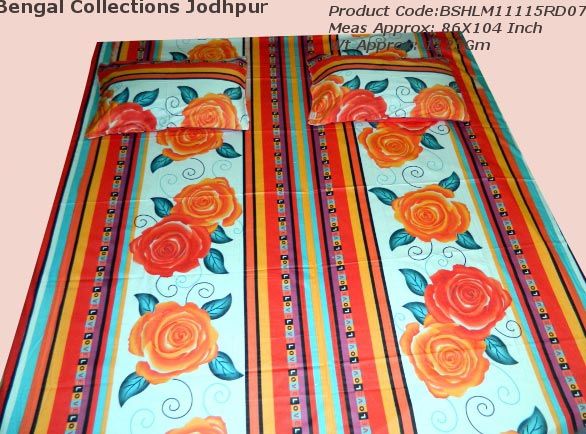 Mixed Cotton Velvety Look Printed Bed Sheet
