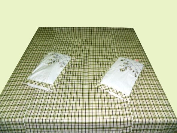 Printed Chequered Mixed Cotton Bed Sheet DDA