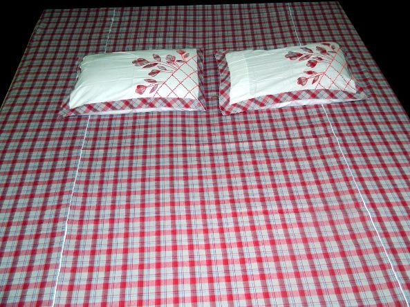 Printed Chequered Mixed Cotton Bed Sheet DDA