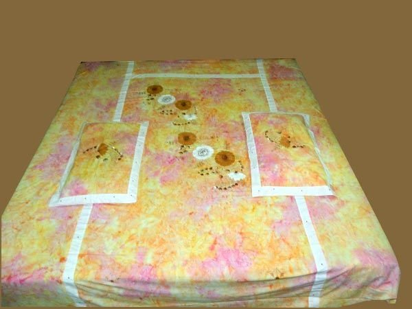 Unique Stretchable Cloth Patch Work Bed Sheet Raj Blue