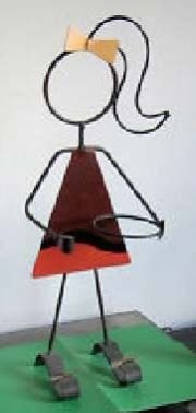 Girl Shape Metal Flower Pot Stand