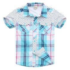 Boys Half Sleeve Checkered Shirt