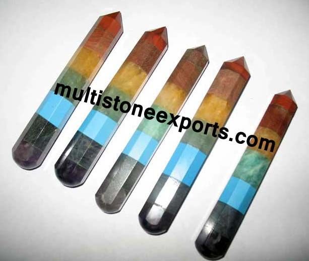 Seven Chakra Point Joint Gemstone Massage Wands