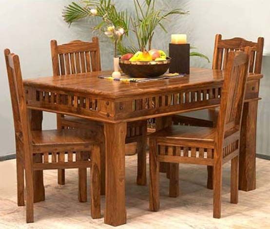 Hunter Sheesham Wood Dining Table Set
