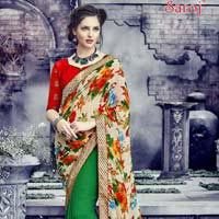 Flowery Designer Printed Saree