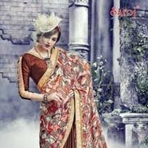 Maroon Designer Printed Sarees