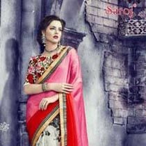 Pink Designer Printed Saree