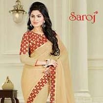 Simple Plain Border Saree