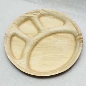 12 Inch 4 Partition Round Leaf Plates