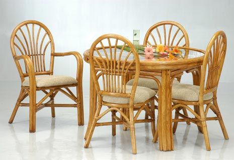 Cane Dining Table Set