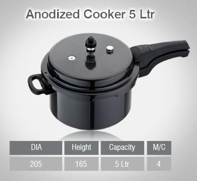 5 Ltr Hard Anodised Pressure Cooker