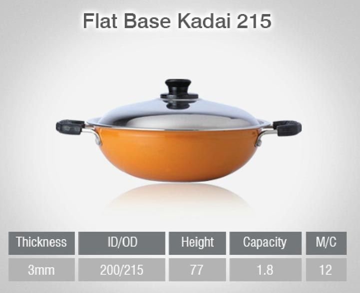 215 - Non Stick Flat Base Kadai