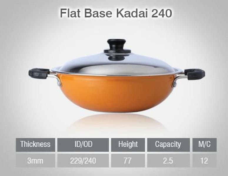 240 - Non Stick Flat Base Kadai