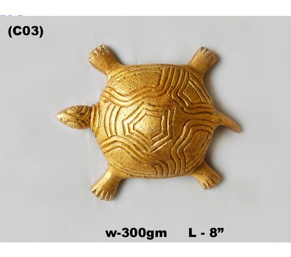 C 03 Brass Tortoise Statue
