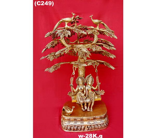 C-249 Brass Radha Krishna Statue