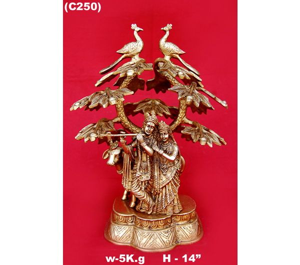 C-250 Brass Radha Krishna Statue