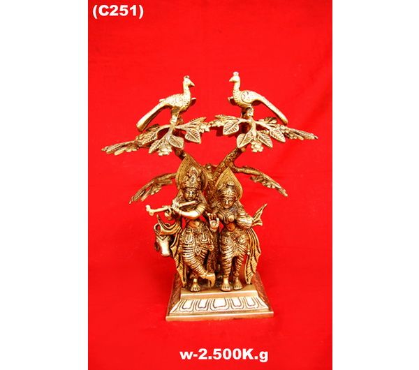 C-251 Brass Radha Krishna Statue