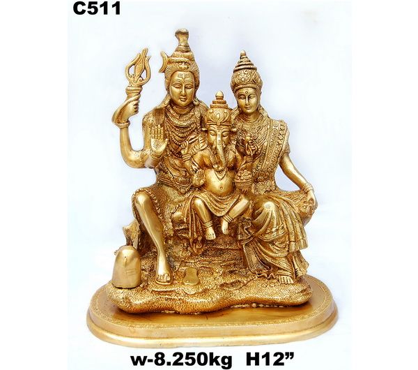 C-511 Brass Shiv Parivar Statue