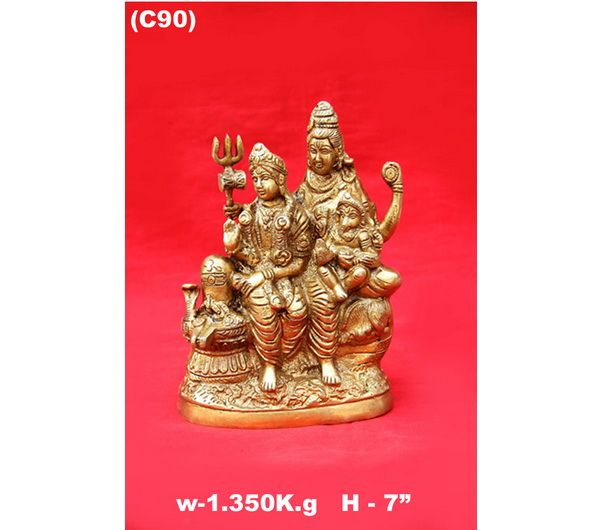 C-90 Brass Shiv Parivar Statue