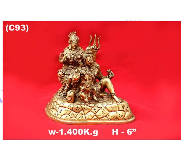 C-93 Brass Shiv Parivar Statue