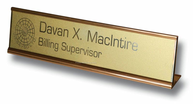 Laser Engraved Rose Gold Metal Nameplate