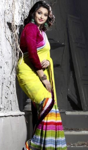 Chiffon Lime Green Charming Saree