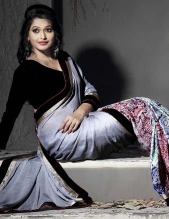 Chiffon / Satin Gray Charming Saree