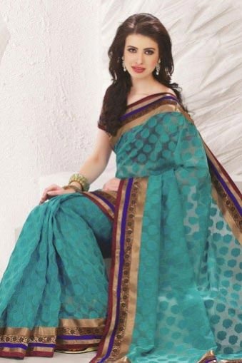 Super Net Sea Festival Wear Saree