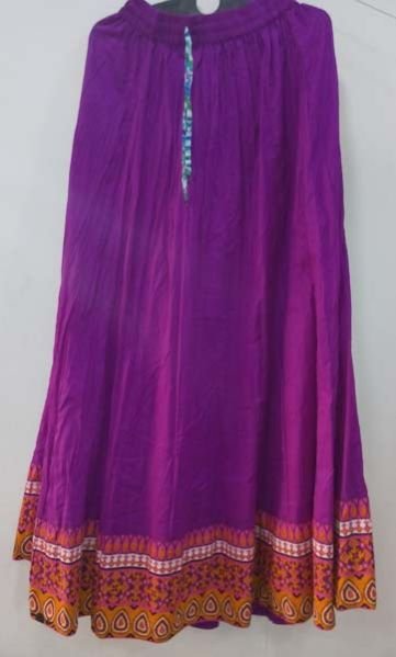 Printed Cotton Long Skirt 01