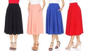 Ladies Knee Length Skirt 01