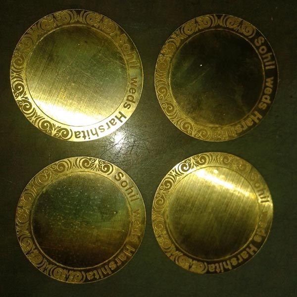 Gold Vinyl Pasted MDF Engraving