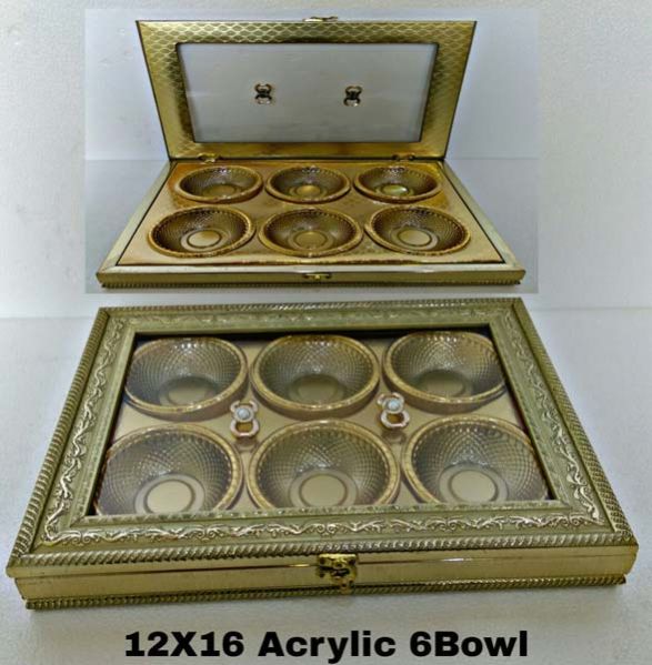 Acrylic 6 Bowl Dry Fruit Box (12X16)