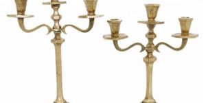 Golden Three Arm Candelabra