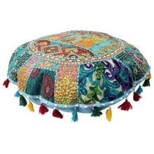 Handmade Round Floor Cushion Cover Pouf