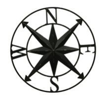 Metal Compass Wall Sculpture
