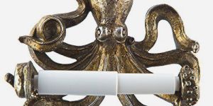 Metal Material Octopus Decorative Toilet Paper Holder.