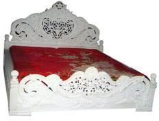 Makrana White Marble Bed