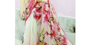 Digital Print Linen Sarees