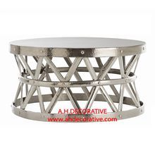 Hammered Drum Cross Coffee Table