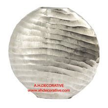 Sand Wave Silver Metal Moon Vase