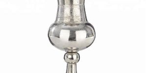 Silver Metal Flower Urn