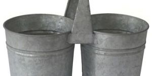 Galvanized Metal Double Pot