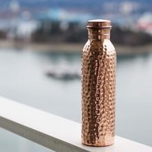Handmade Water Copper Bottle with Printed Mug